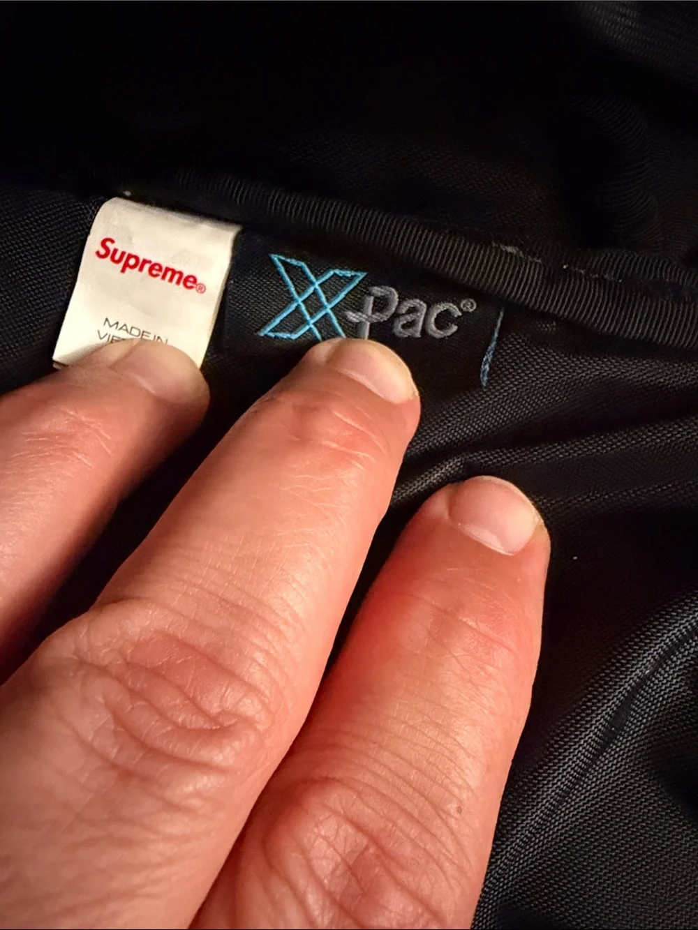 Supreme Black Ripstop Backpack with White Logo